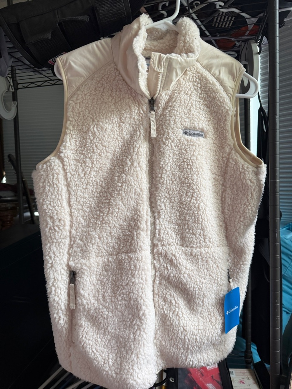 Columbia Ivory Sherpa Fleece Zip Vest